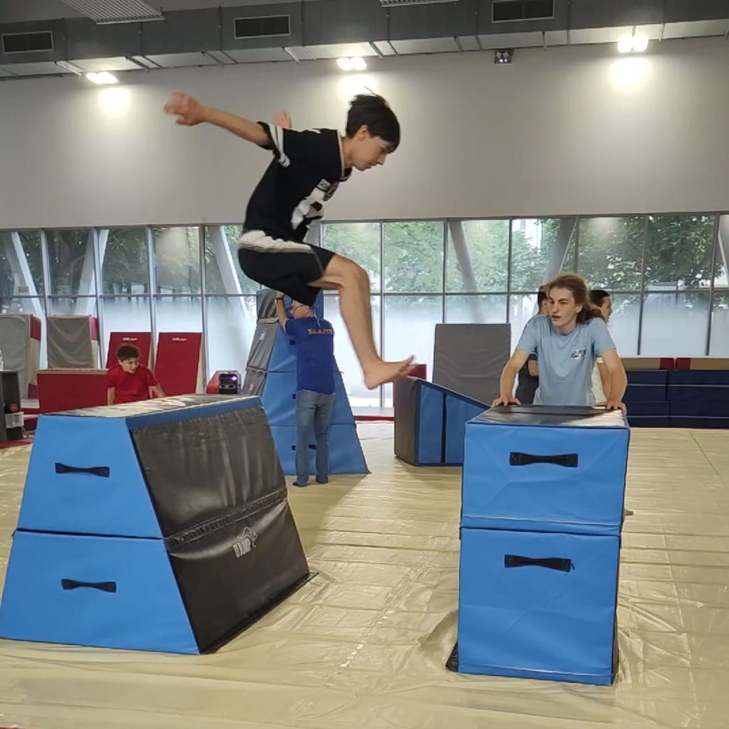 Milan en train de faire un saut de chat prec